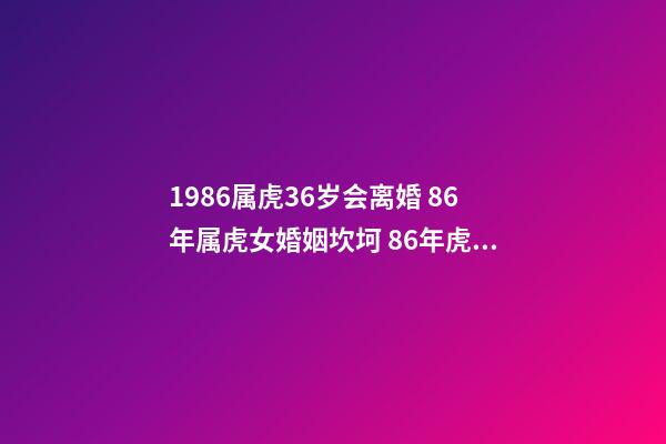 1986属虎36岁会离婚 86年属虎女婚姻坎坷 86年虎女有几次婚姻状况 1986属虎36岁会离婚-第1张-观点-玄机派